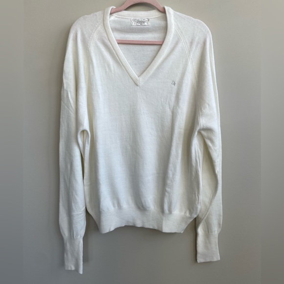 Dior Sweaters - Dior Cream V-Neck Sweater